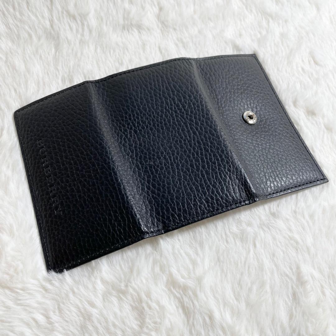 美品 BURBERRY レザー×ノバチェック柄 4連 キーケース ブラック