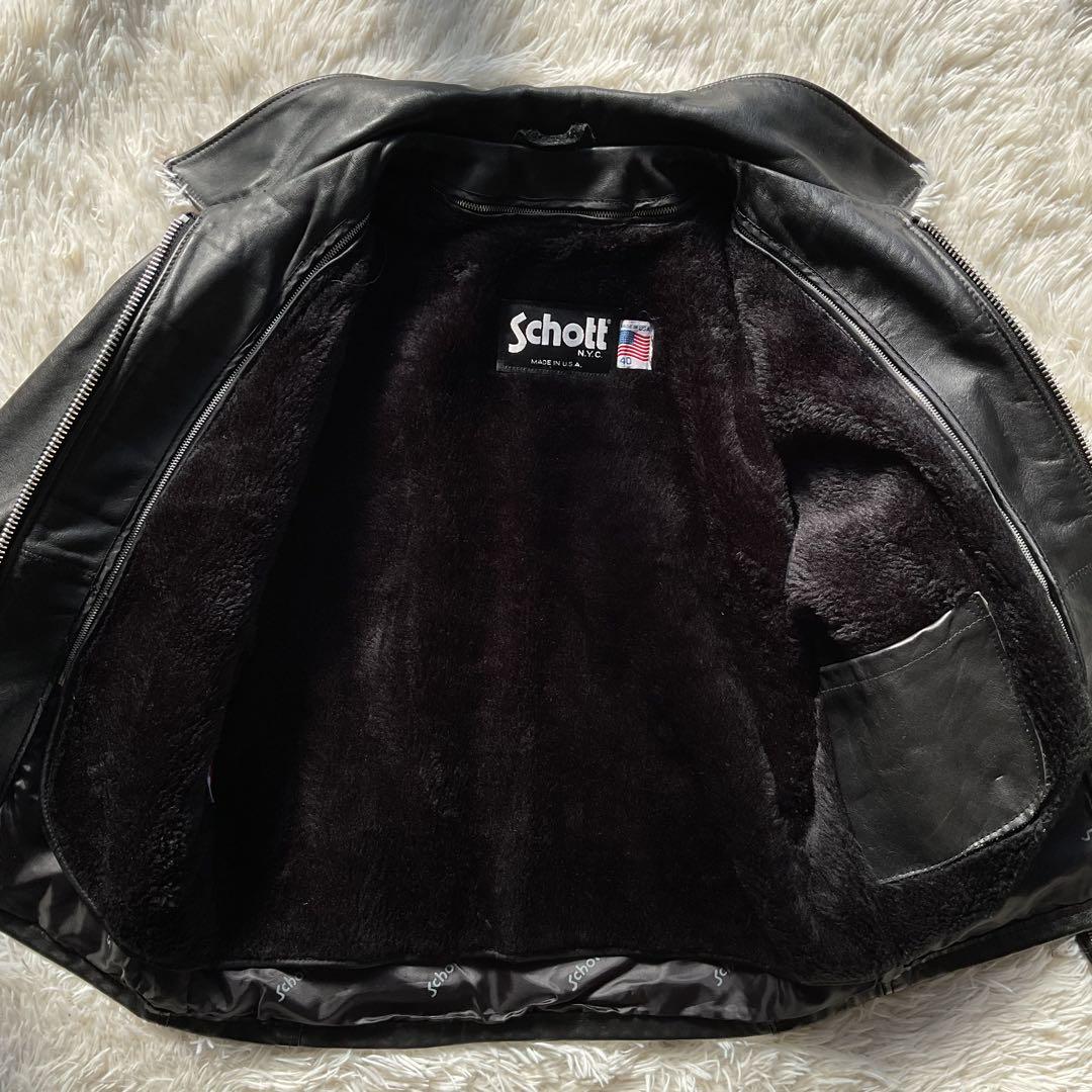 美品✨schott 642 レザージャケット　シングルライダース　USA製 40