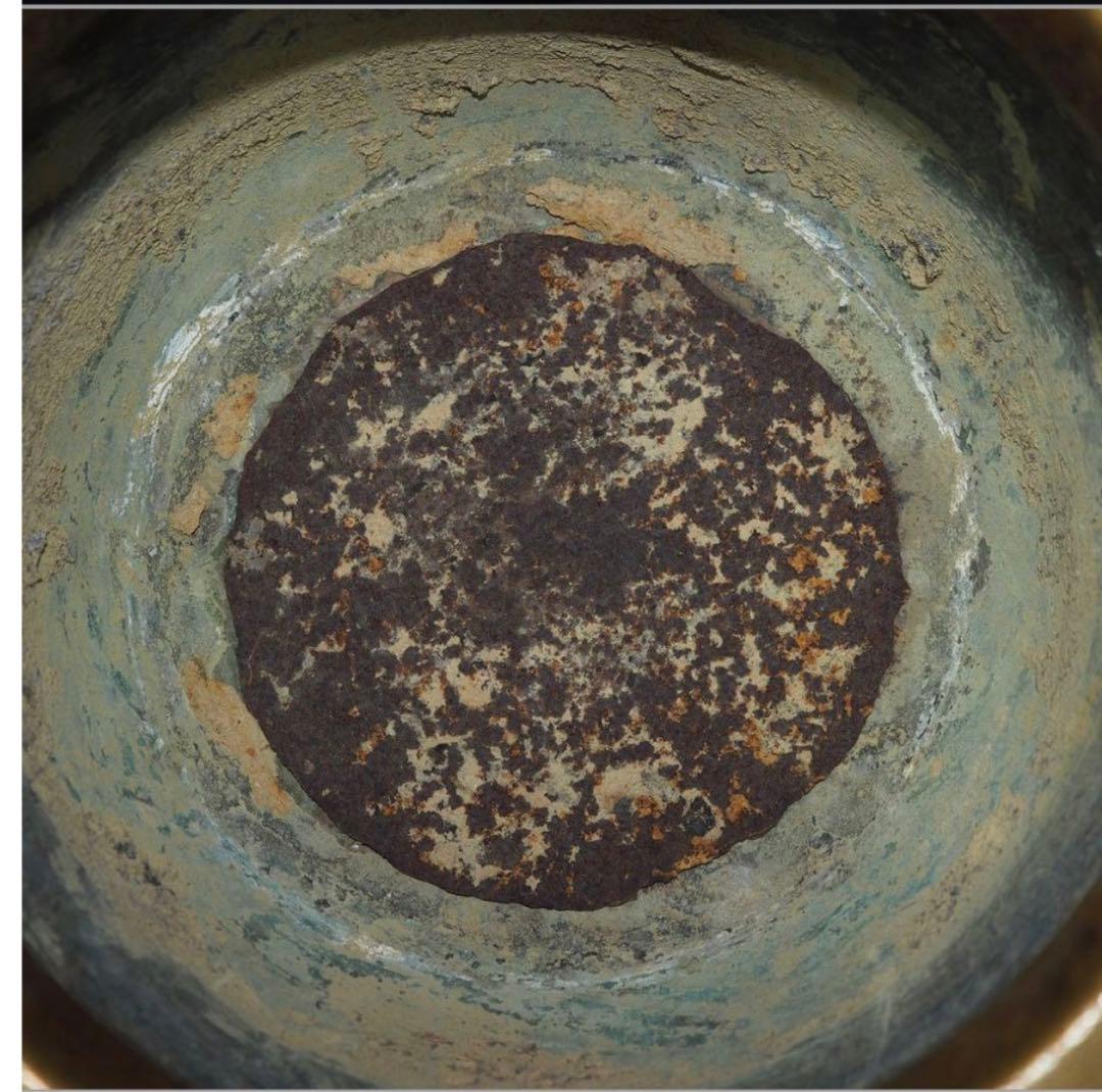 送料無料　高肉彫　江戸時代宣徳銅花鳥文彫刻火鉢　②