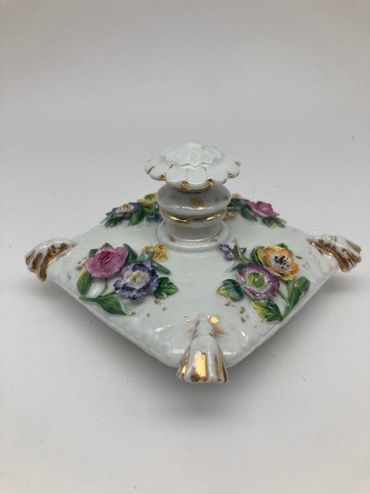 マイセン　アンティーク　立体花造形　香水瓶　香水入れ