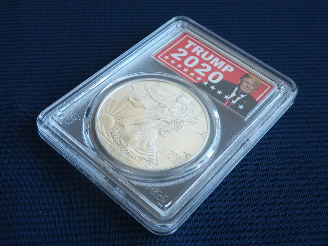 2020シルバー・イーグル・1ドルプルーフ銀貨PR70DCAM/トランプラベル