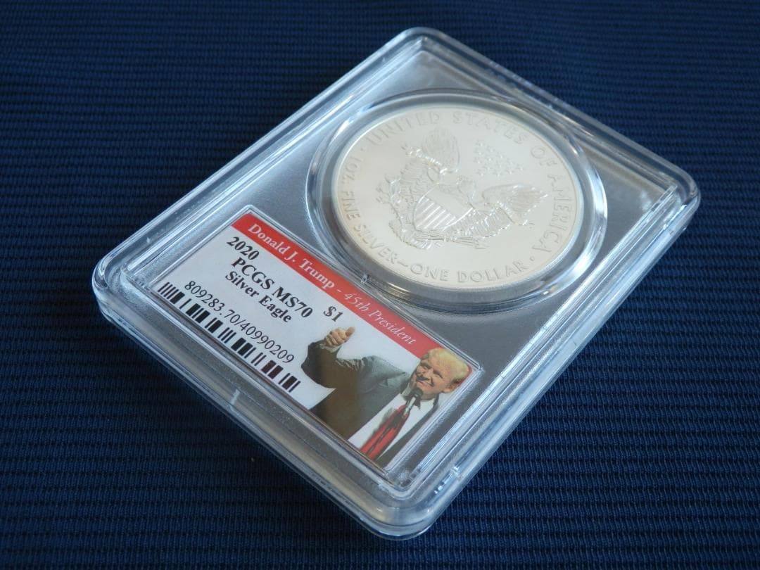 2020シルバー・イーグル・1ドルプルーフ銀貨PR70DCAM/トランプラベル