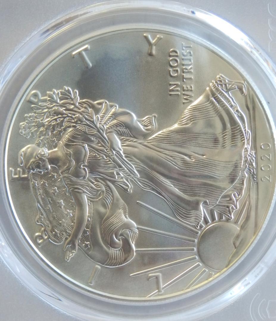 2020シルバー・イーグル・1ドルプルーフ銀貨PR70DCAM/トランプラベル