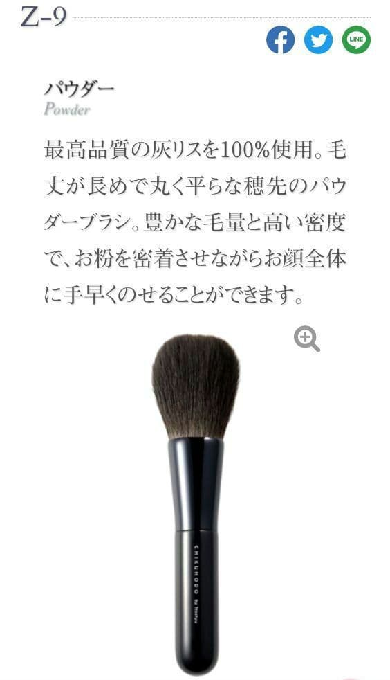 CHIKUHODO byTesshyu パウダーブラシ　灰リス100%　竹宝堂