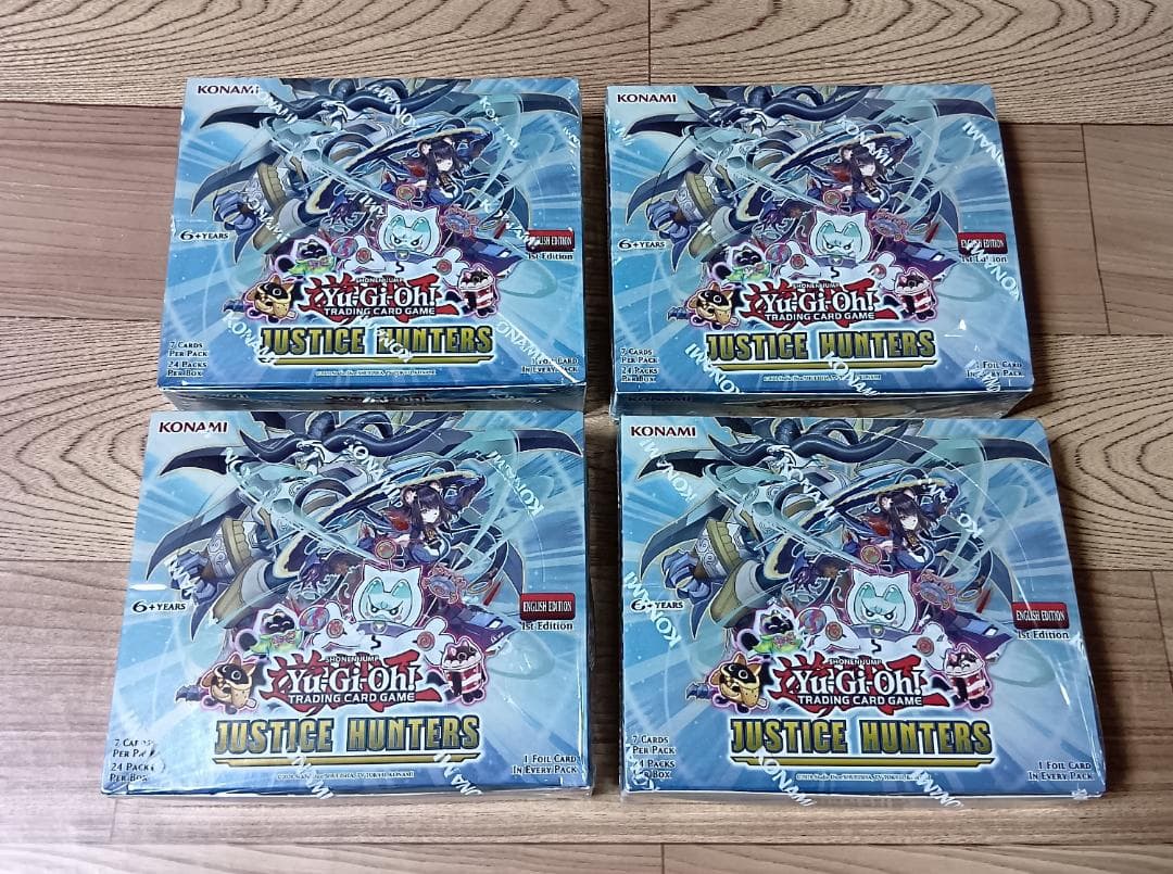 4BOXセット シュリンク付き 遊戯王 英語版 ジャスティス・ハンターズ 新品