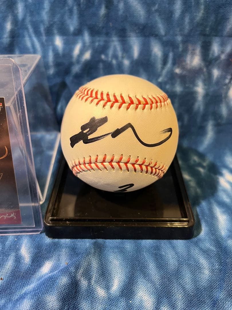 阪神タイガース　江夏豊　直筆サインボール　サインカード付き