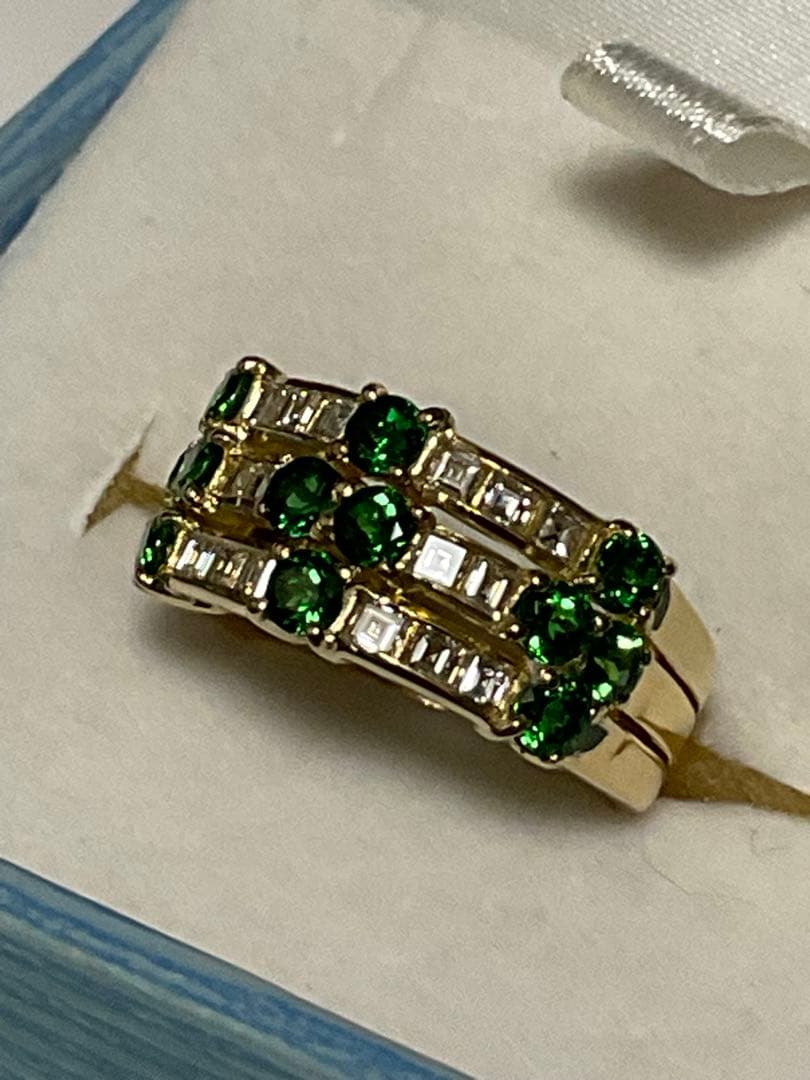 k18グリーンガーネットダイヤモンドリング