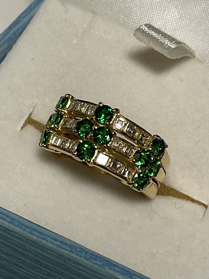 k18グリーンガーネットダイヤモンドリング