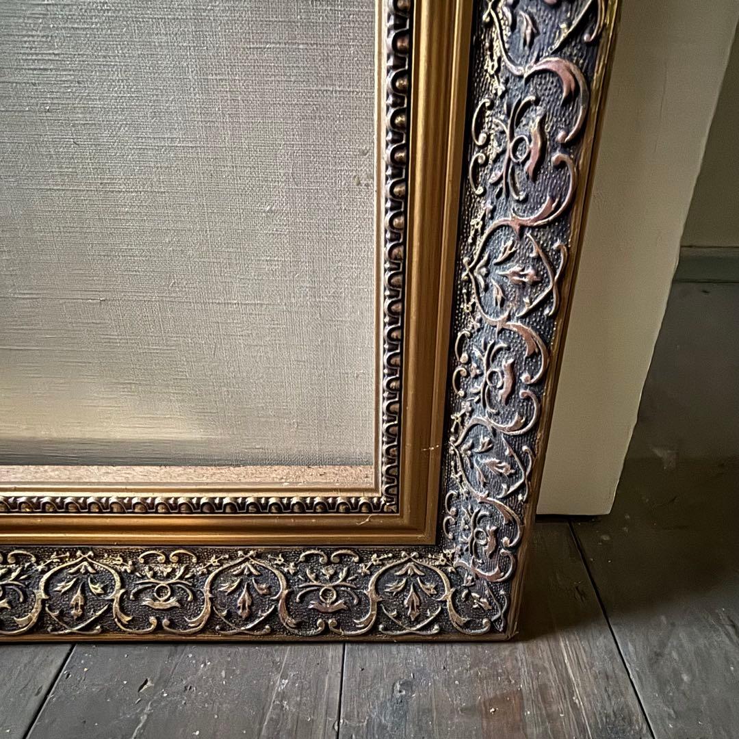 P100 油絵用額縁　油彩額　アンティークフレーム　ゴールド