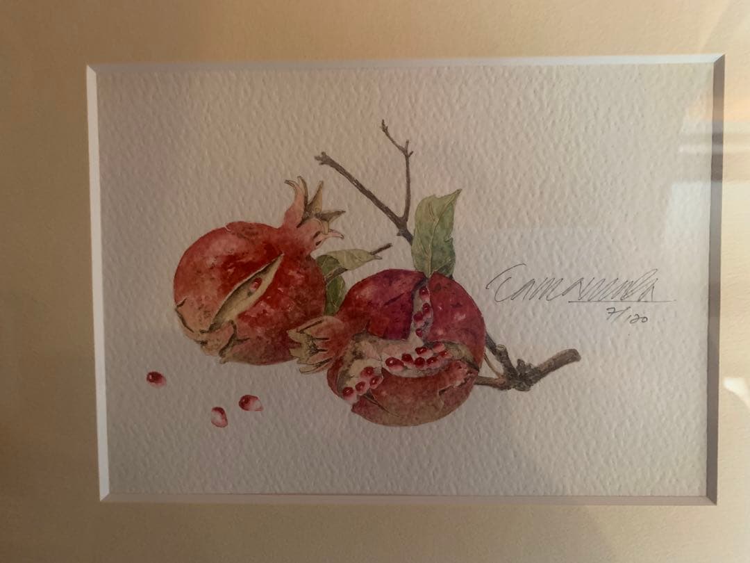 玉村豊男　リトグラフ　ザクロ 7/120