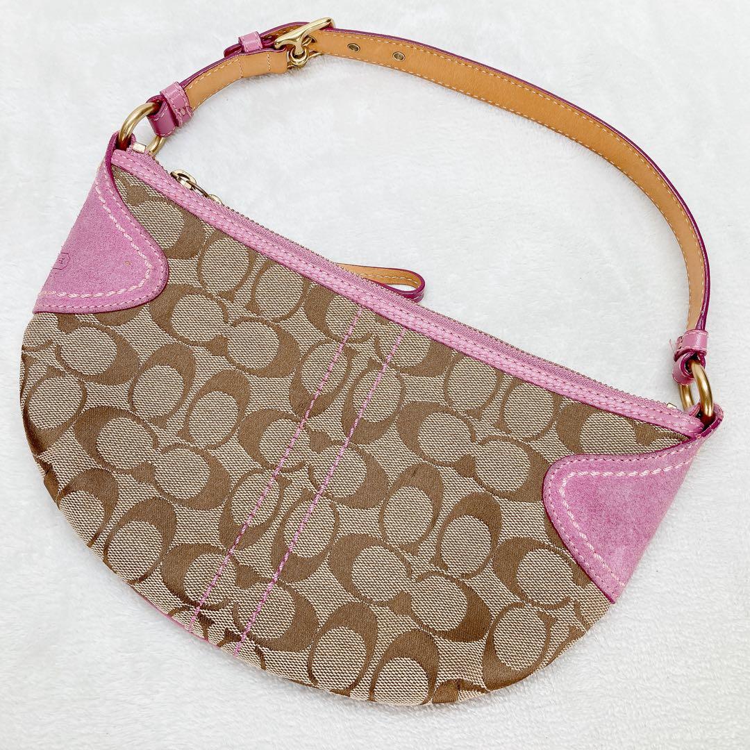 ✨美品✨COACH コーチ ワンショルダーバッグ ハーフムーン ピンク y2k