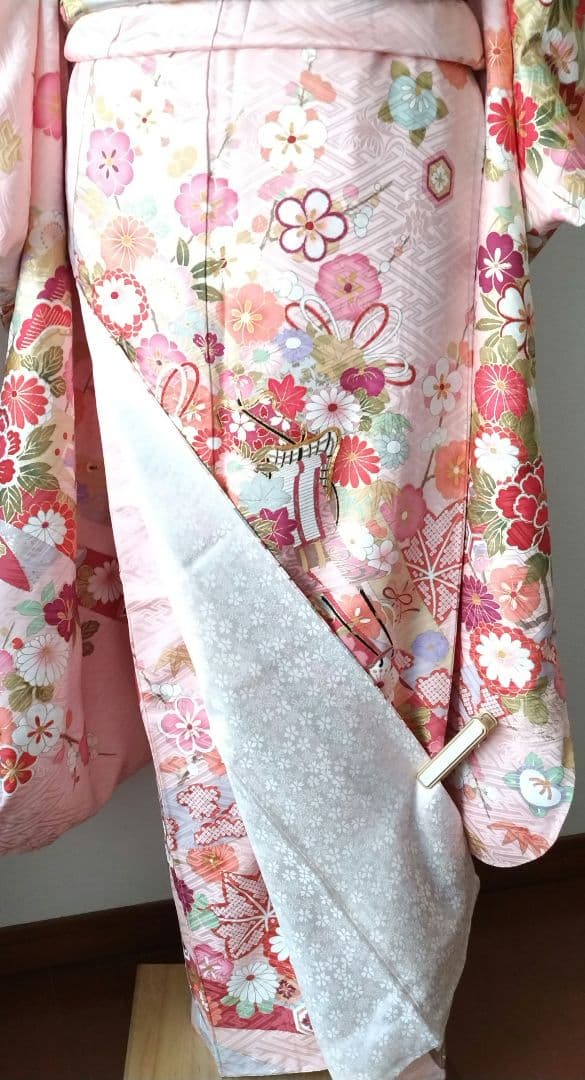 k様　441.花の妖精　振袖7点セット　正絹　フルセット　成人式　可愛いピンク