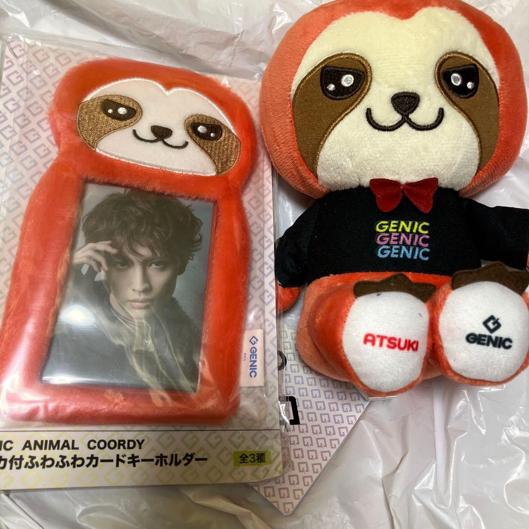 トレカ付ふわふわキーホルダー、ぬいぐるみセット　ATSUKI