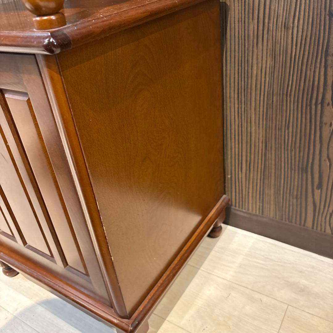 木製電話台 引き出し付き ブラウン