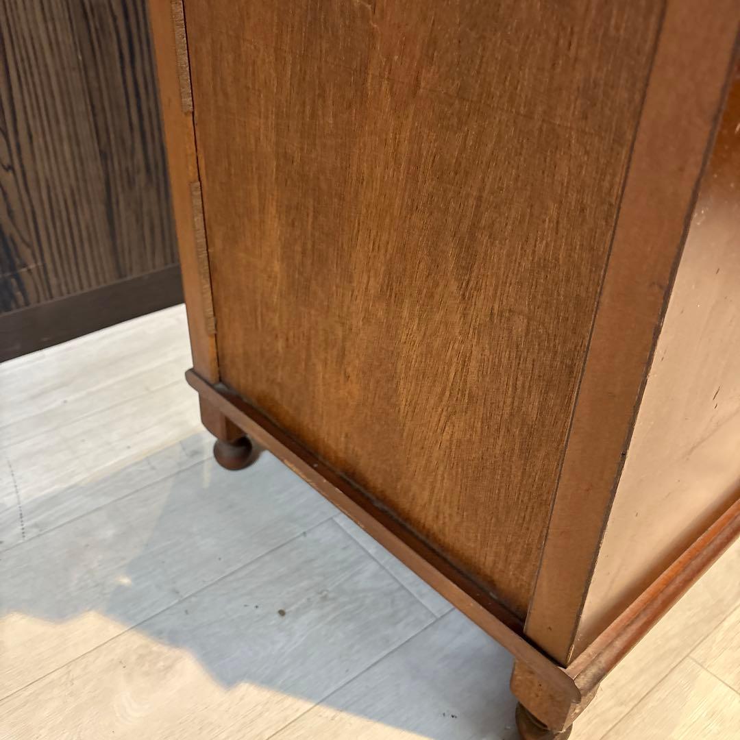 木製電話台 引き出し付き ブラウン