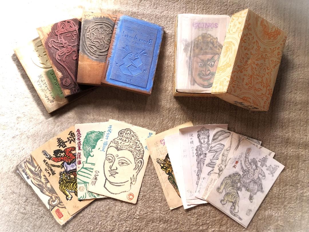 【 横山高夫 遺作おまとめ 】雁皮紙木版画エクスリブリス155枚ほか