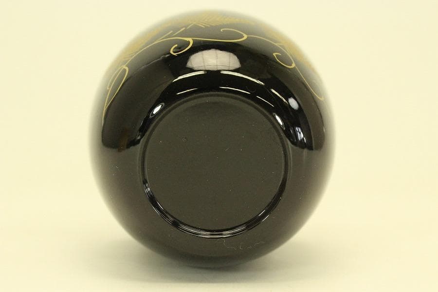 茶道具 シダ蒔絵 棗 お稽古 美品(A950)