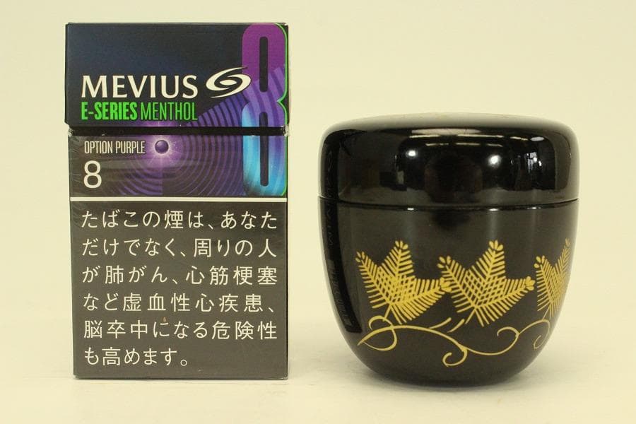 茶道具 シダ蒔絵 棗 お稽古 美品(A950)