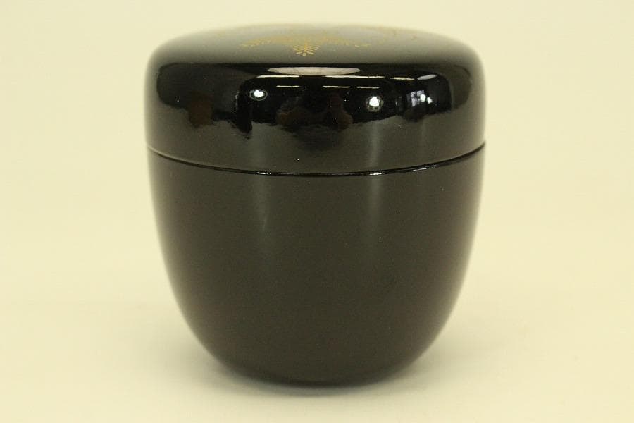 茶道具 シダ蒔絵 棗 お稽古 美品(A950)