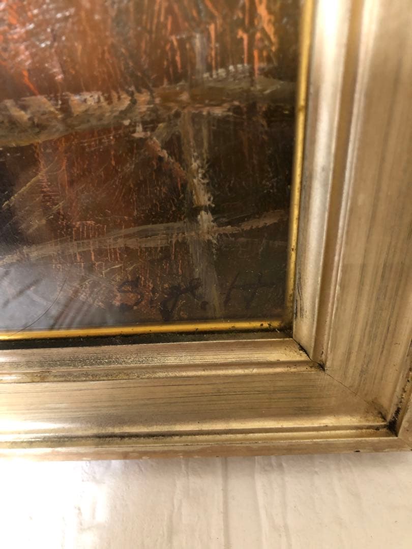 油絵（昭和の街）F8