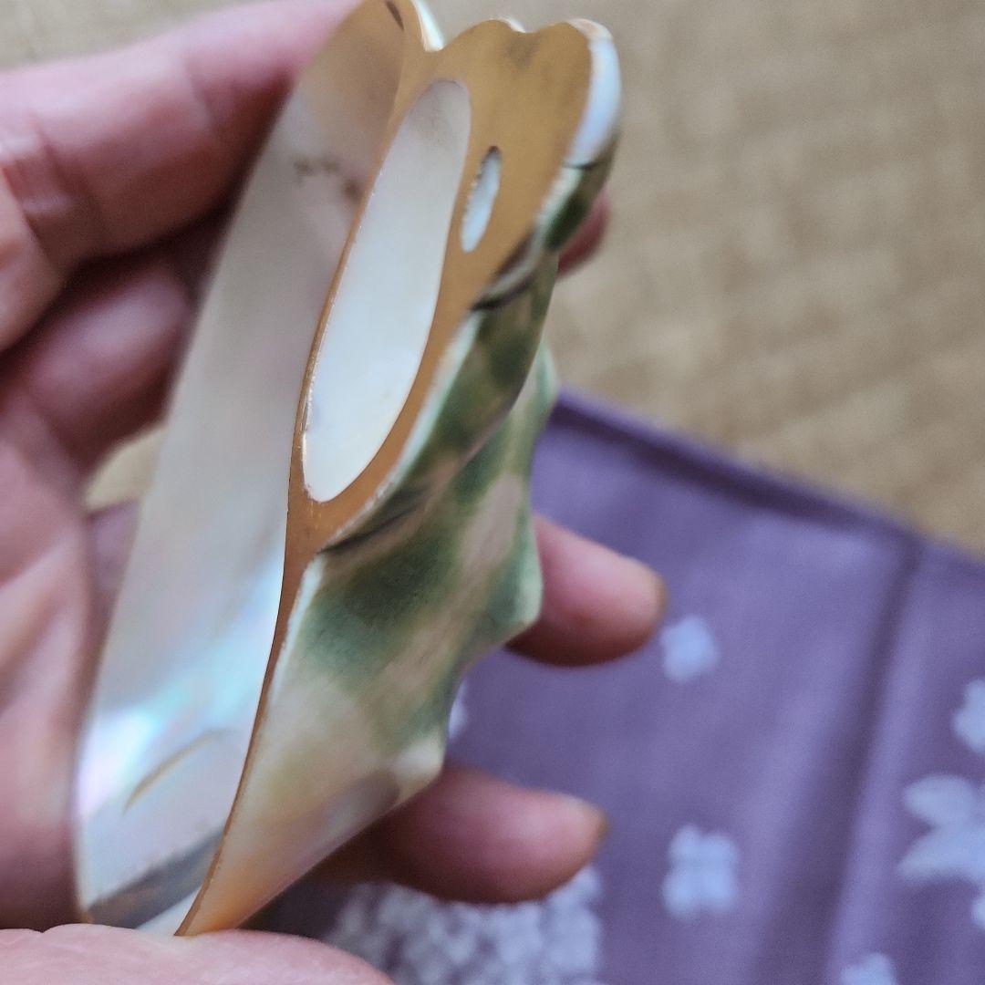 正光作　夜光貝？アンティーク工芸品