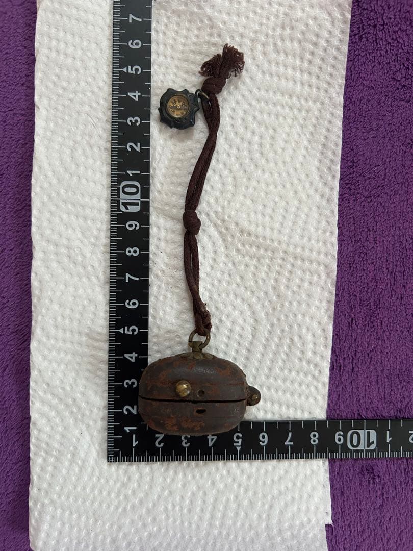 携帯用発火具 江戸時代 火縄銃 根付 方位磁針付き アンティーク 骨董