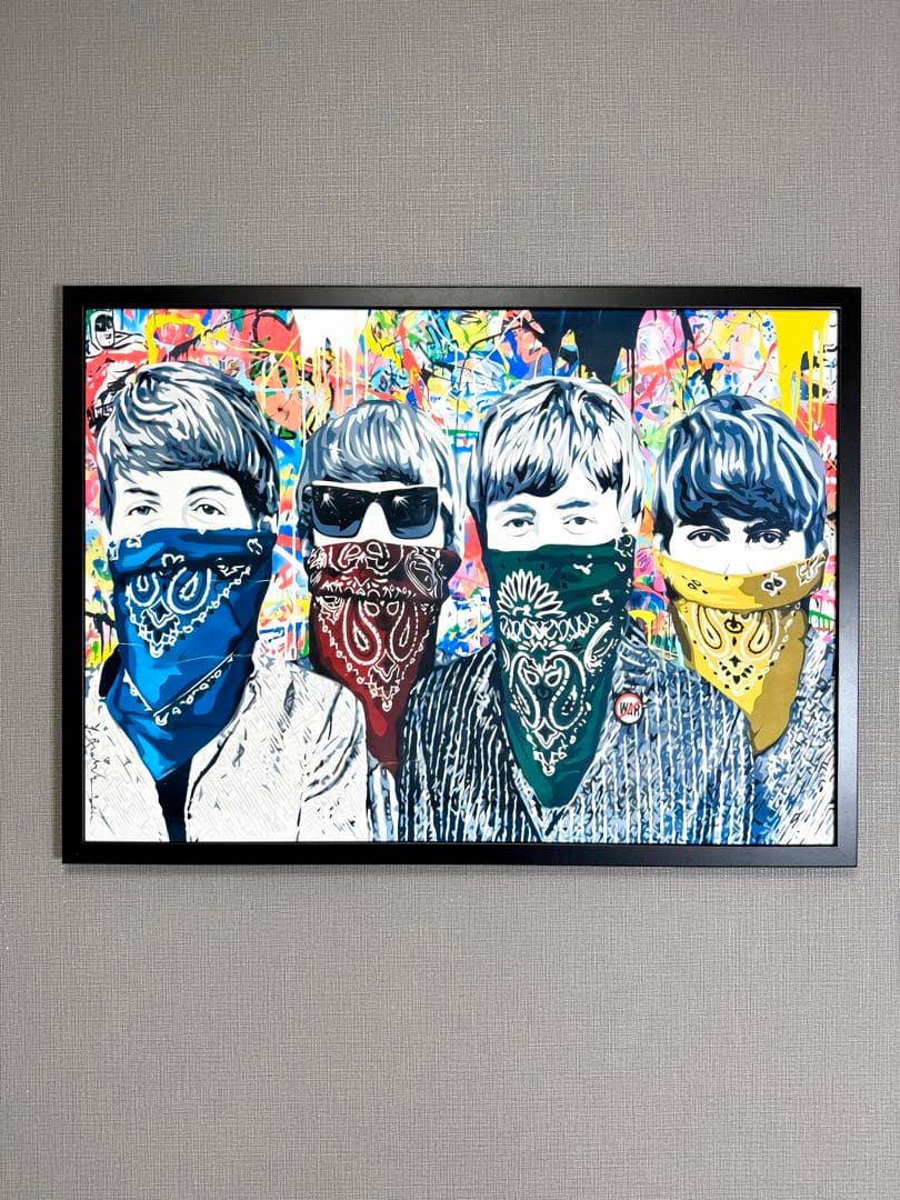 No.167フレーム付きキャンバスアート　ビートルズ　ブレインウォッシュ　絵画