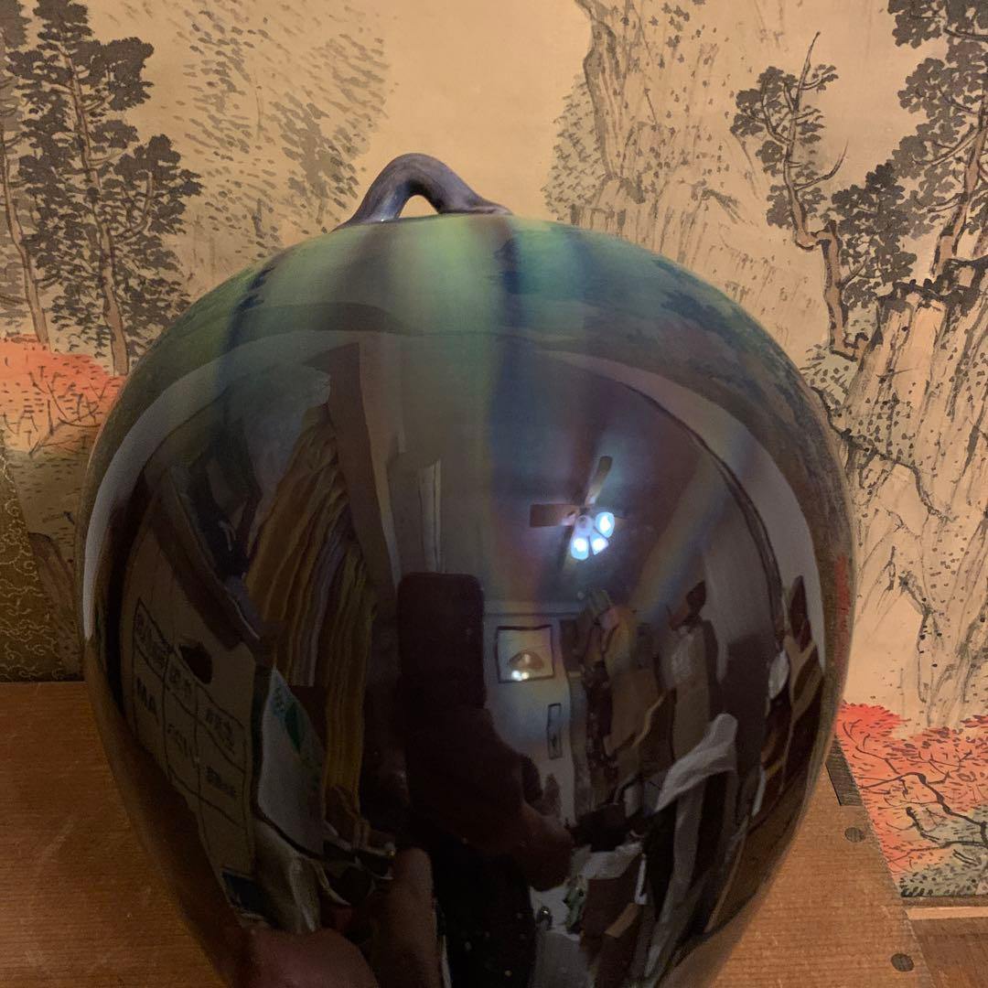 ☆人間国宝☆ 徳田八十吉・碧明釉・壺224