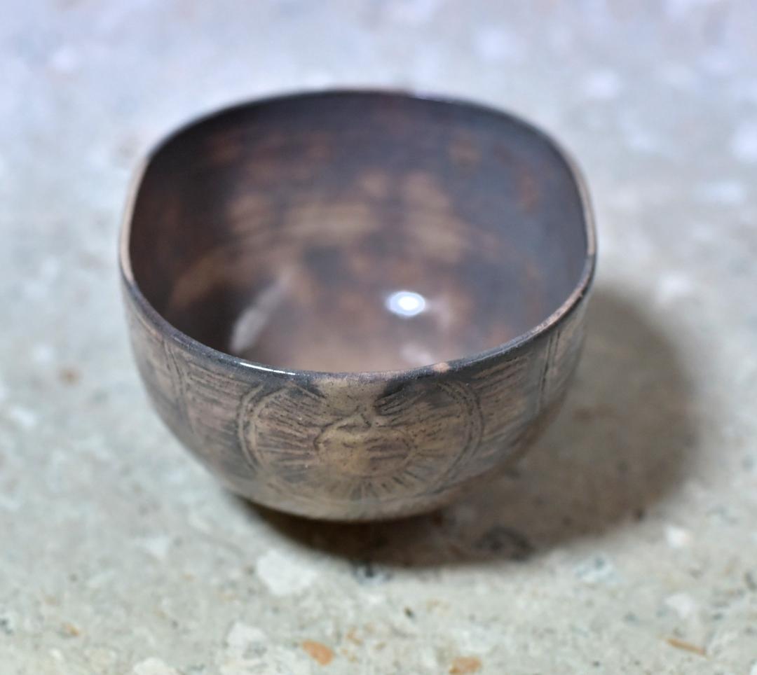 萩焼俵茶碗　大野瑞峰造【極上品】お茶道具／共箱