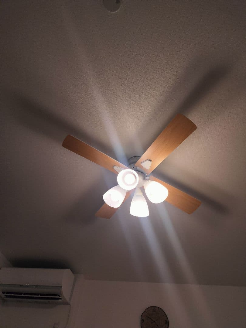 【電球付】LOWYA ロウヤ 4灯シーリングファン ナチュラル