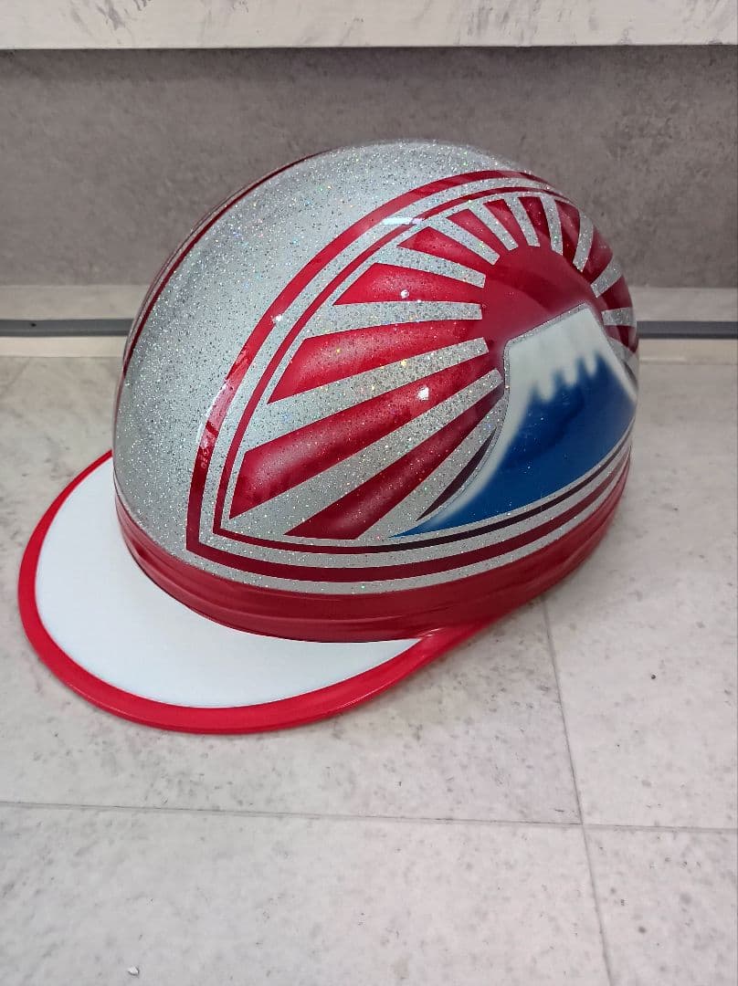 カスタムコルク半　大粒小粒MIX倍増七色ラメ✘Candyレッド富士日章