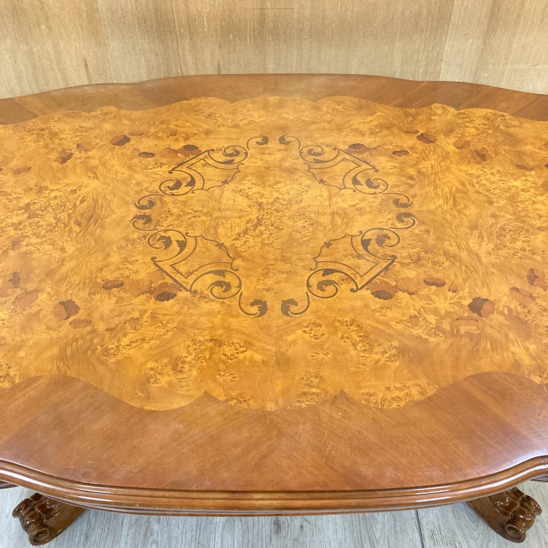 イタリア　象嵌　彫刻　大型ダイニングテーブル　200ｃｍ