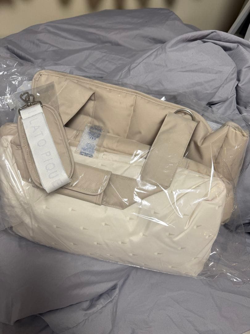 ジェラートピケ キルティングキャリーバック ベージュ