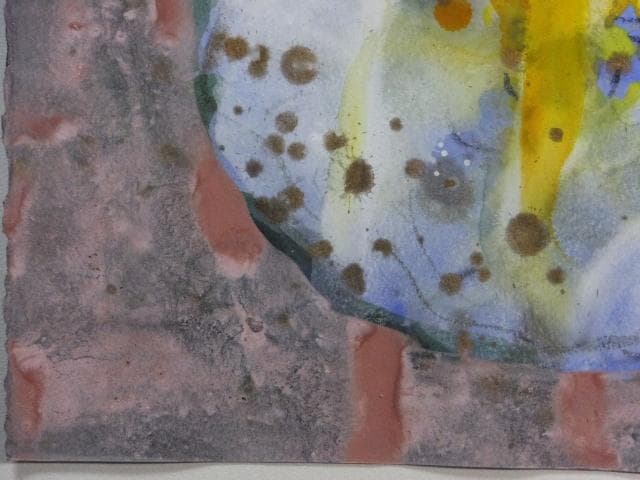 現代美術　山本和香子　直筆サイン『かげろう』ペーパーにグァッシュ 0603G