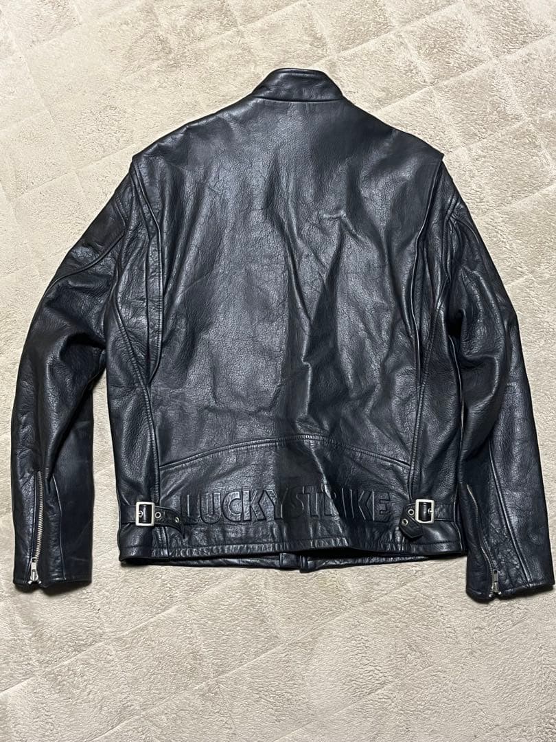 【美品!!】LUCKY STRIKE Lサイズ　ライダースジャケット ブラック