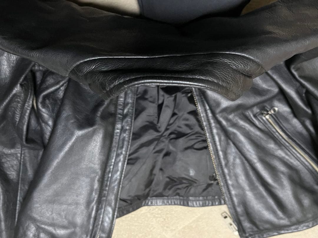 【美品!!】LUCKY STRIKE Lサイズ　ライダースジャケット ブラック