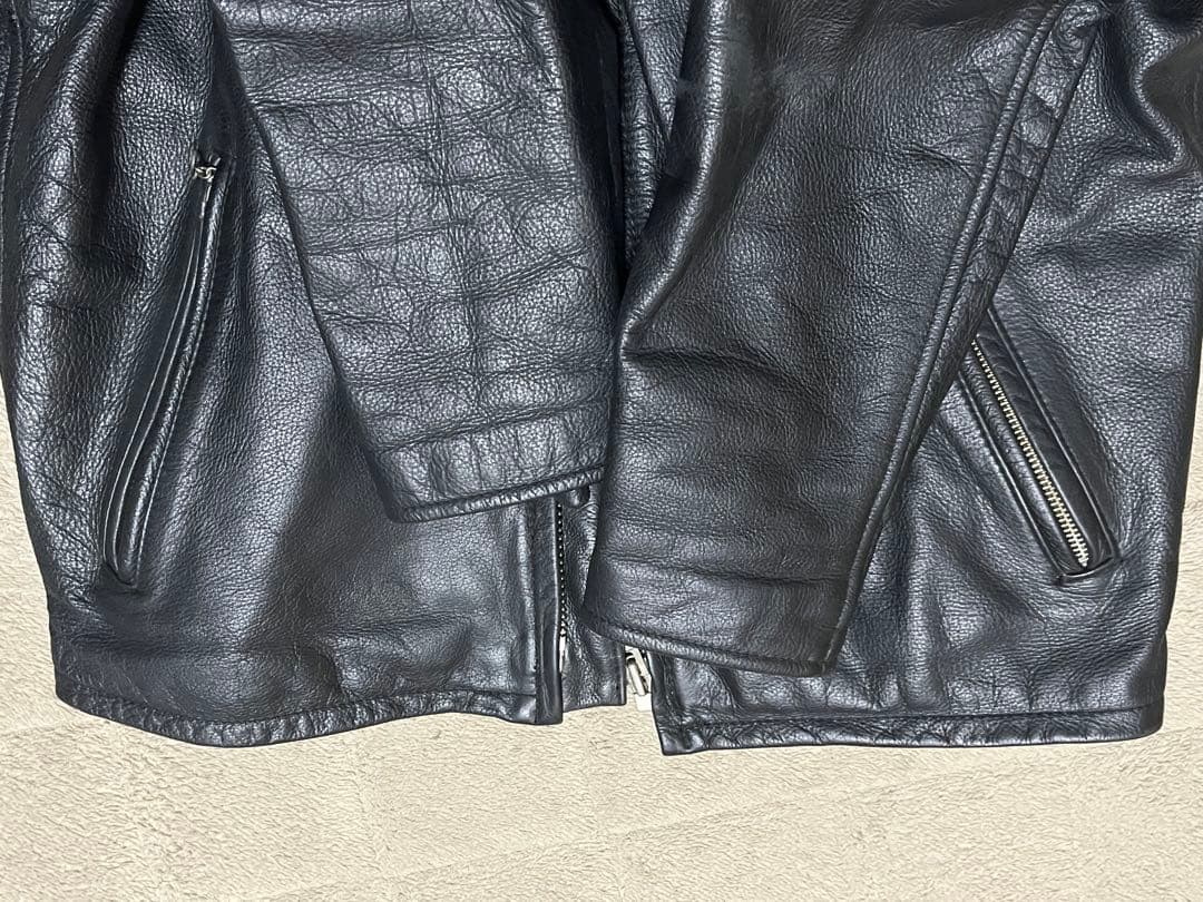 【美品!!】LUCKY STRIKE Lサイズ　ライダースジャケット ブラック