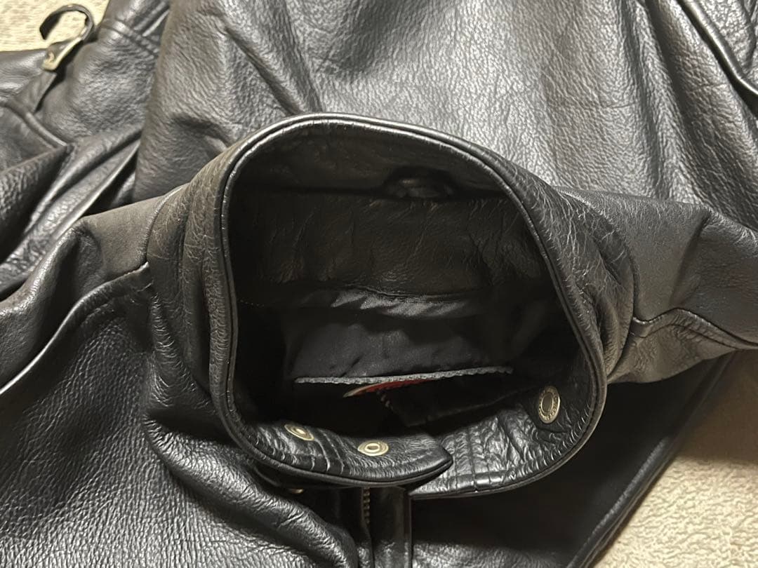 【美品!!】LUCKY STRIKE Lサイズ　ライダースジャケット ブラック