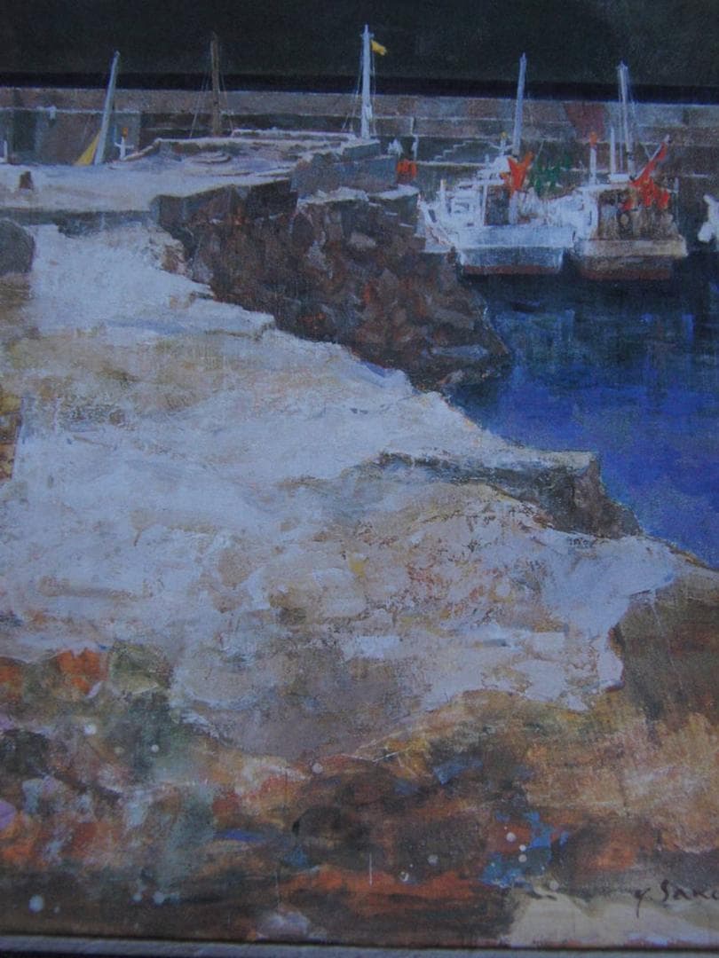 迫田嘉弘、【浜の譜】、希少な額装用画集より、新品額装付