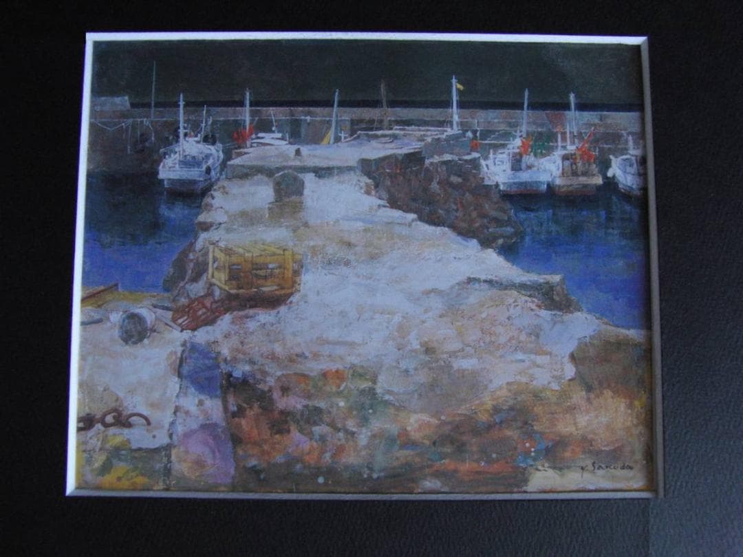 迫田嘉弘、【浜の譜】、希少な額装用画集より、新品額装付