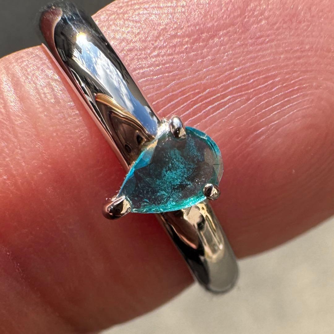 みぃ　パライバトルマリン　中宝研鑑別付0.140ct K10WGリング