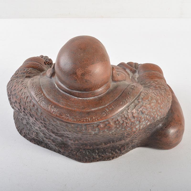 中国　紫砂　朱泥　布袋像　在銘　V　R7033E