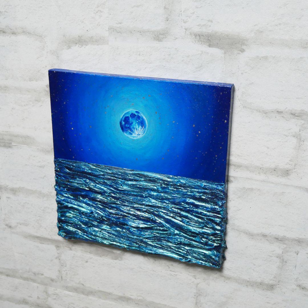 油絵 油彩 油彩画 絵 絵画 【青い満月】