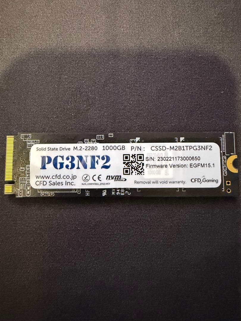 内蔵型SSD CFD PG3NF2 1TB M.2 SSD Gen4