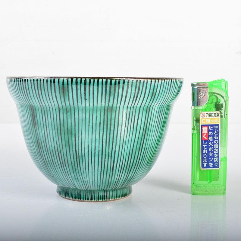 九谷焼　青九谷　山水文　盃　時代箱付　V　R4406