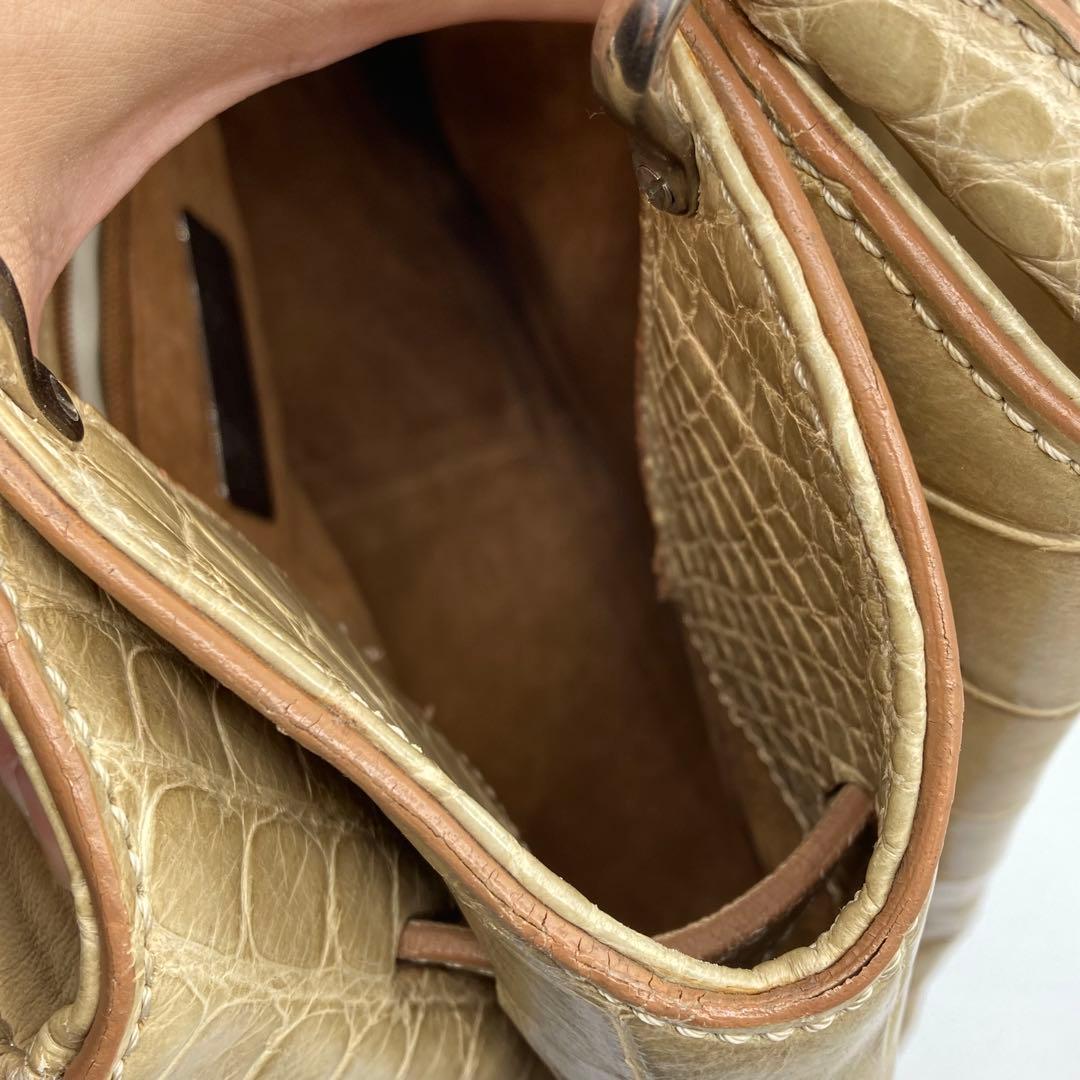 ⭐️ 定価数十万 マウロゴヴェルナ 本革 クロコダイル ワニ革 バッグ　イタリア製