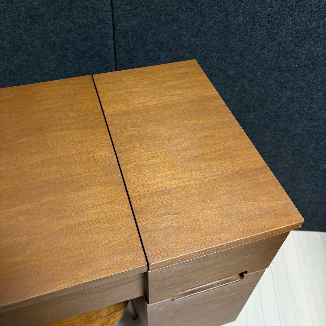 emo エモ ドレッサー 鏡台 スツール 丸椅子 化粧台 コンパクト　天然木