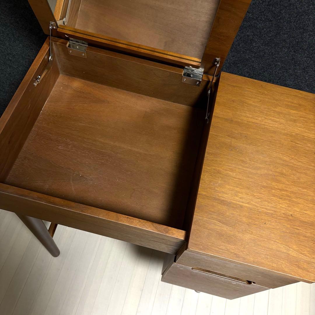 emo エモ ドレッサー 鏡台 スツール 丸椅子 化粧台 コンパクト　天然木