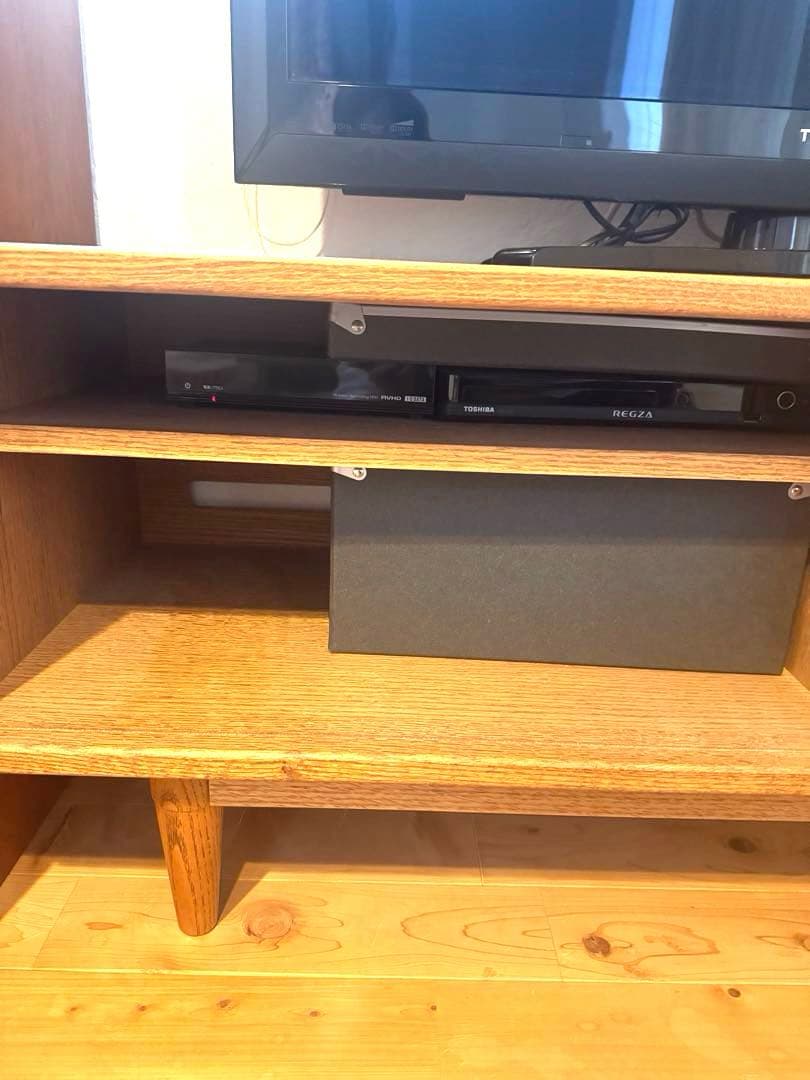 unico AV・TVボードキャビネット オーク材 テレビ台 ガラス扉付き