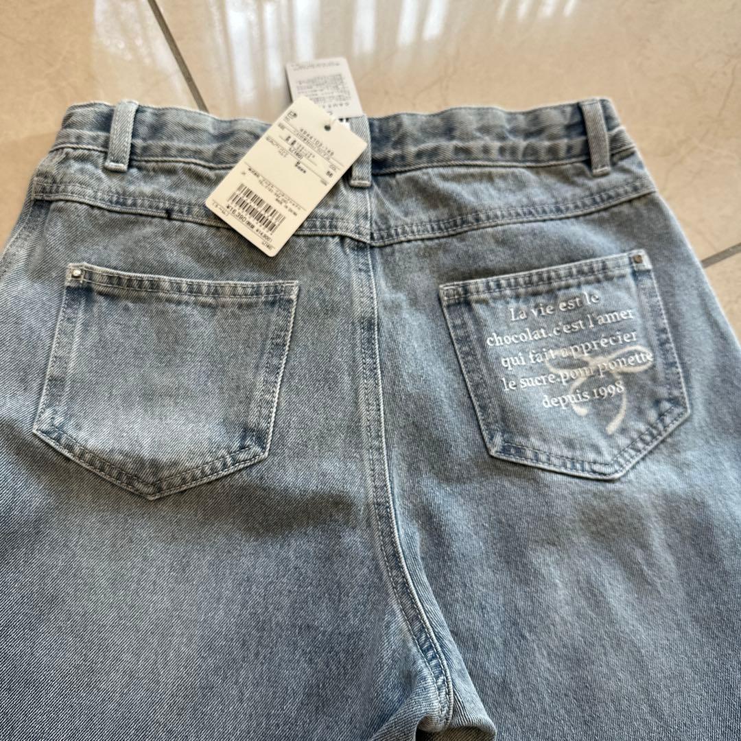 半額以下！★新品タグ付★ポンポネットジュニア　デニムパンツ L2024年秋冬物